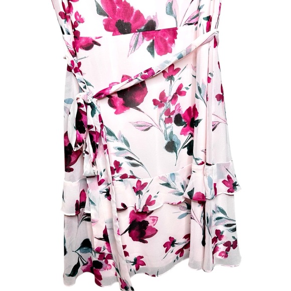 NWT Lauren Ralph Lauren Floral Print Georgette Dress Pink Rose SZ 12 - Picture 9 of 16